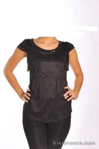 Tunique  cloutée avec franges indiennes