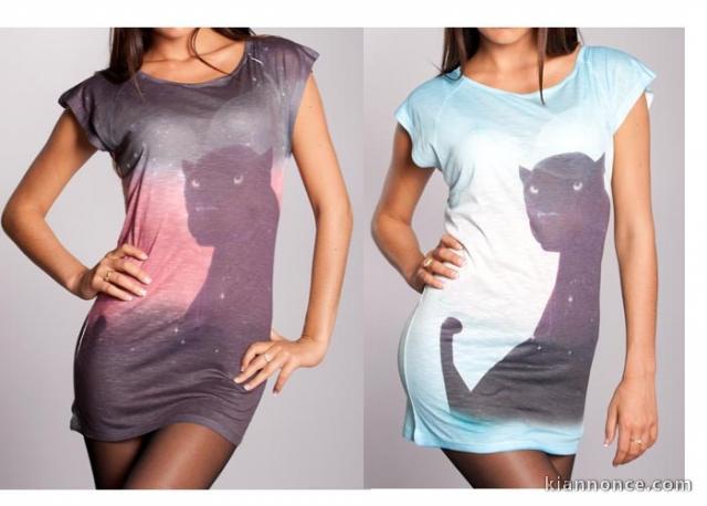 Tunique  imprimé panthère noir