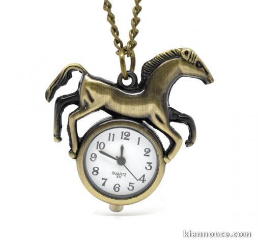 Montre Pendentif ou Gousset Motif Cheval 