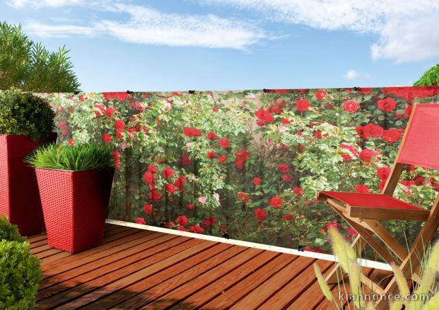 Brise vue IMPRIME DECOR VEGETAL FLEURS OU BAMBOU A PRIX BAS
