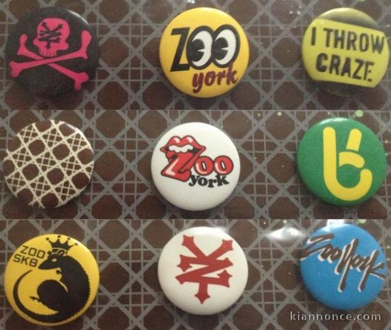 lot de badges "Zoo York" Collector serie 3 *3 complète