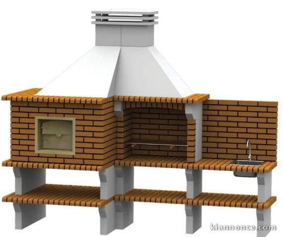 BARBECUE ET FOUR EN BRIQUE FF REF 2P