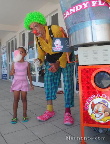 Clown anniversaire barbe à papa !