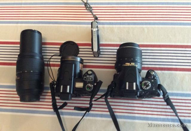 Boîtiers nikon avec objectifs.compacte leica