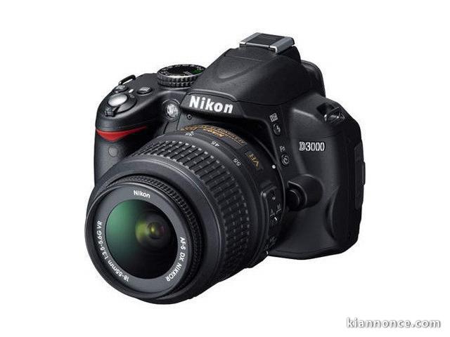 KIT APPAREIL PHOTO NIKON D3000 + objectif 18-55 II + carte mémoir