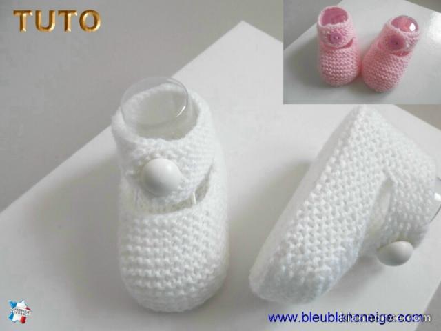 Tuto chaussons bb layette tricot bebe explications en pdf