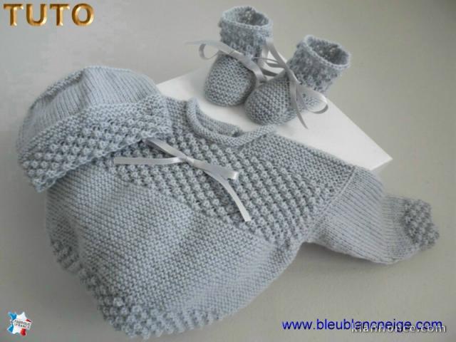 Tuto chaussons bb layette tricot bebe explications en pdf