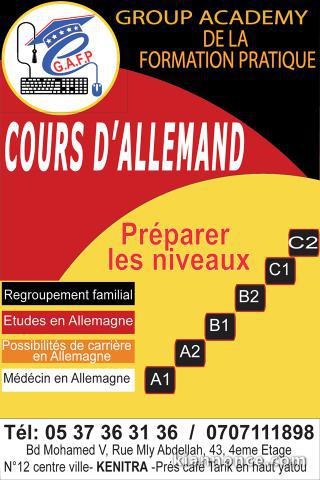 Cours  accélérée  Allemands kenitra  maroc  à distance 