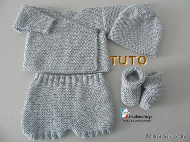 Fiche Tricot bébé, TUTO, ensemble préma complet layette bb