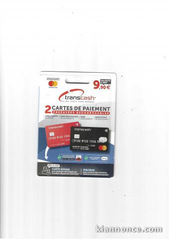 PACK CARTES PREPAYEES TRANSCASH NEUF