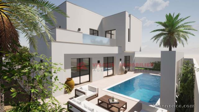 CONSTRUIRE UNE VILLA AVEC PISCINE À DJERBA EN TUNISIE ZU - RÉF P6
