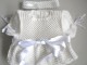 Robe de bapteme b&eacute;b&eacute; tricot laine fait main