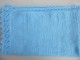 couverture bleue tricot laine b&eacute;b&eacute; fait main