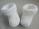 Chaussons blancs revers tricot laine b&eacute;b&eacute; faitmain