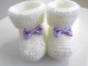 Chaussons naissance tricot laine b&eacute;b&eacute; fait-main