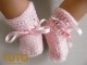 Explication TUTO chaussons layette b&eacute;b&eacute; tricot laine
