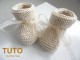 Explication TUTO chaussons layette b&eacute;b&eacute; tricot laine
