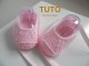 Explication TUTO ballerines layette b&eacute;b&eacute;