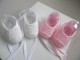 Tricot b&eacute;b&eacute; duo de ballerines laine fait main