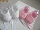 Explications tricot b&eacute;b&eacute;, tuto chaussons ballerines ruban