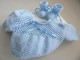 Tricot b&eacute;b&eacute; trousseau laine Bleu Astra