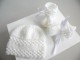 Bonnet et chaussons blanc astra tricot b&eacute;b&eacute;