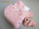 Explication, tuto Trousseau rose point de riz tricot b&eacute;b&eacute;