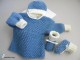 Tricot layette bb fait main, brassi&egrave;re, bonnet, chaussons, b&eacute;guin