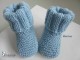 Chaussons tricot b&eacute;b&eacute;, BLEU, laine M&eacute;rinos, fait main