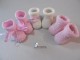 Lot chaussons PAS CHERS tricot b&eacute;b&eacute; tricot&eacute; main fille