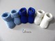 Lot 3 paires chaussons b&eacute;b&eacute; M&eacute;rinos bleu et blanc tricot bb fait 